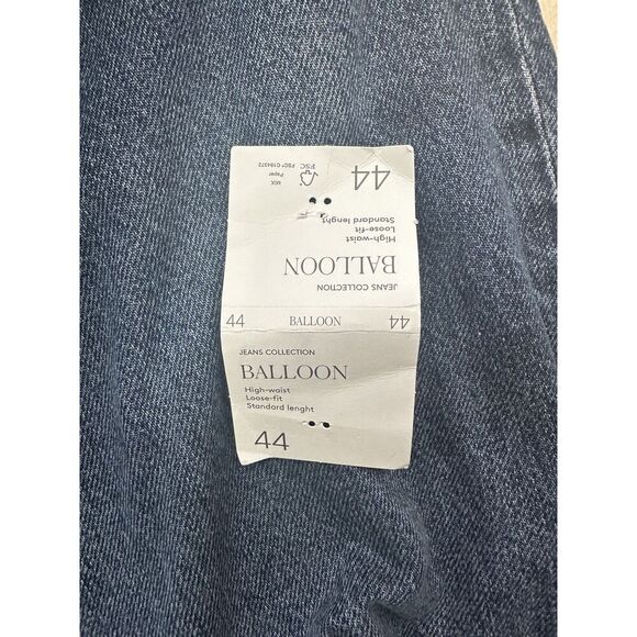 MNG Balloon Fit Jeans Sz 12 Loose Fit Standard Length EUR 44 Medium Wash Pants - Picture 3 of 6